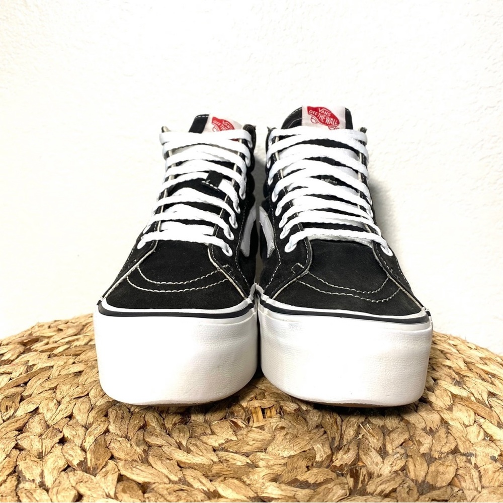 Vans sk8 hi platform black white high top